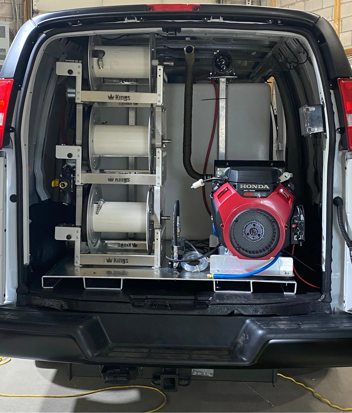 NECSS professional skid fitted inside a cargo van