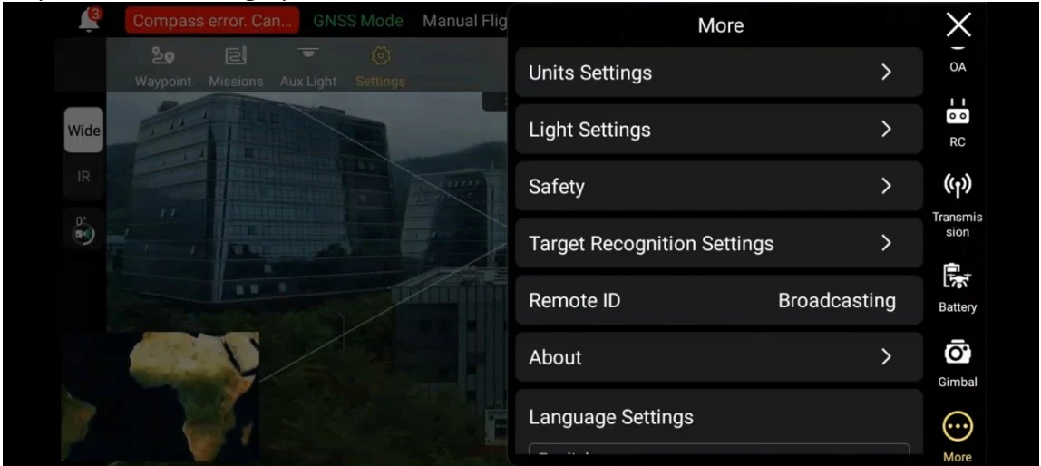 "More" interface