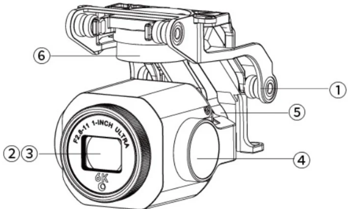 Gimbal Structure of EVO Lite 6k Enterprise Aircraft