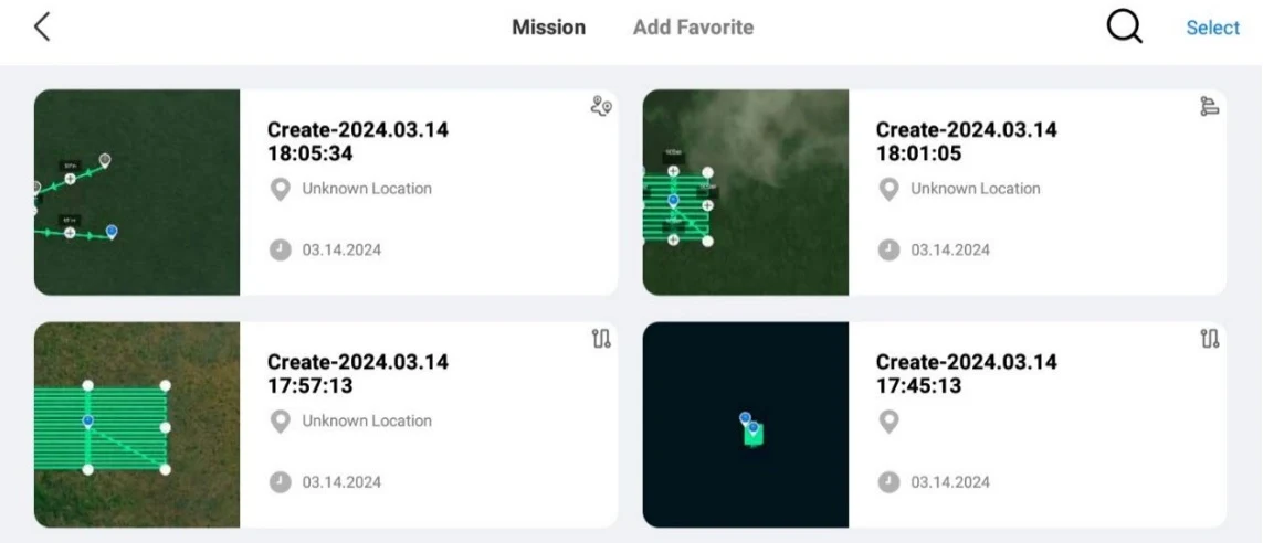Mission/Favorites Interface
