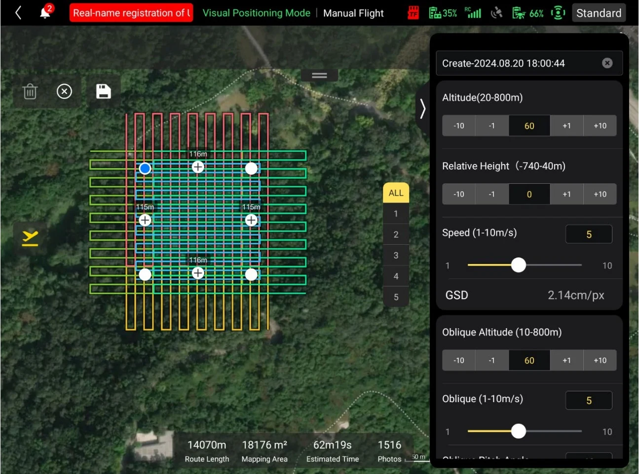 Oblique Mission Interface (before takeoff)
